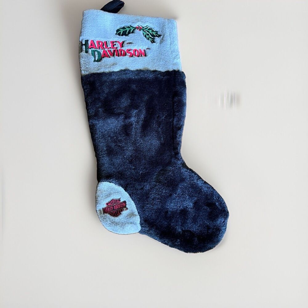 Vintage Y2K Harley-Davidson plush Christmas stocking Motorcycle Biker